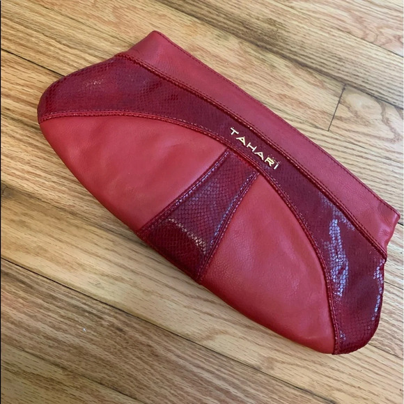 Tahari Handbags - Red Tahari Clutch